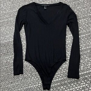 Forever 21 | Black V-Neck Long Sleeve Bodysuit